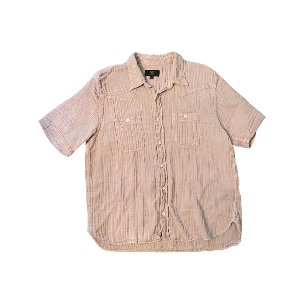Frye Pink Muslin Short sleeve Button Down